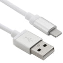 Net Style Metal Head 8 Pin to USB Data / Charger Cable, Cable Length: 1m(White)