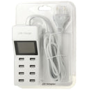 CDA6 5V (2.1A + 2.1A + 1A + 1A + 1A + 1A + 0.5A + 0.5A ) 8 USB Ports Superfast Charging USB Charger with Display Screen