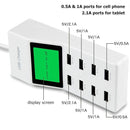 CDA6 5V (2.1A + 2.1A + 1A + 1A + 1A + 1A + 0.5A + 0.5A ) 8 USB Ports Superfast Charging USB Charger with Display Screen