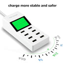 CDA6 5V (2.1A + 2.1A + 1A + 1A + 1A + 1A + 0.5A + 0.5A ) 8 USB Ports Superfast Charging USB Charger with Display Screen