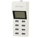 CDA6 5V (2.1A + 2.1A + 1A + 1A + 1A + 1A + 0.5A + 0.5A ) 8 USB Ports Superfast Charging USB Charger with Display Screen