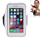 Sport Armband Case with Earphone Hole and Key Pocket for iPhone 6 Plus(White)