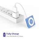 Short 3.5mm Jack Plug to USB Charge Cable for iPod Shuffle, Length: 10cm(White)