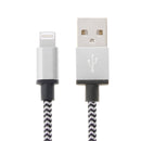 2m Woven Style 8 Pin to USB Sync Data / Charging Cable(Silver)