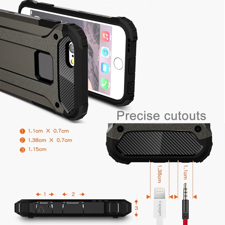 For iPhone 6 Plus & 6s Plus Tough Armor TPU + PC Combination Case (Bronze)