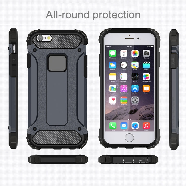 For iPhone 6 Plus & 6s Plus Tough Armor TPU + PC Combination Case (Navy Blue)