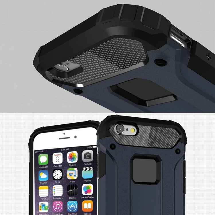 For iPhone 6 Plus & 6s Plus Tough Armor TPU + PC Combination Case (Navy Blue)