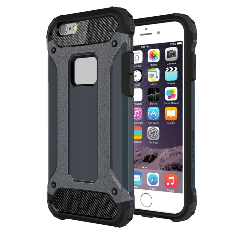 For iPhone 6 Plus & 6s Plus Tough Armor TPU + PC Combination Case (Navy Blue)