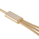 1.2m USB-C / Type-C 3.1 & 8 Pin & Micro USB 5 Pin to USB 2.0 Woven Style Charging Cable, For iPhone / iPad / Galaxy / Huawei / Xiaomi / LG / HTC / Meizu and Other Smart Phones(Gold)