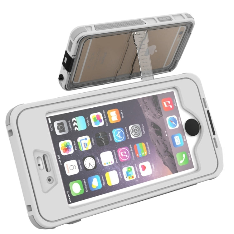 Waterproof Dustproof Shockproof Crushproof Protective Case with Holder for iPhone 6 & 6S(White)