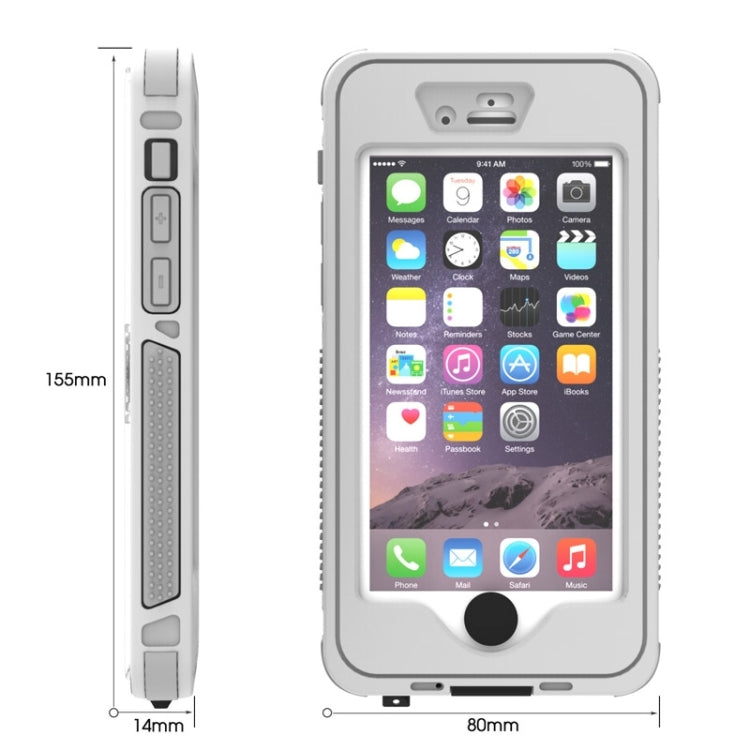 Waterproof Dustproof Shockproof Crushproof Protective Case with Holder for iPhone 6 & 6S(White)