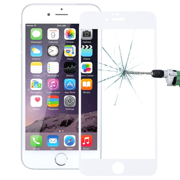 0.26mm 9H+ Surface Hardness 2.5D Curved Surface Full Screen Cover Explosion-proof Tempered Glass Film for iPhone 6s(White)