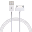 30 Pin Male to USB Male Charging & Data Sync Cable for iPad / 2 / 3, iPhone 4 & 4s, iPod Nano, iPod Touch, Length: 1m(White)