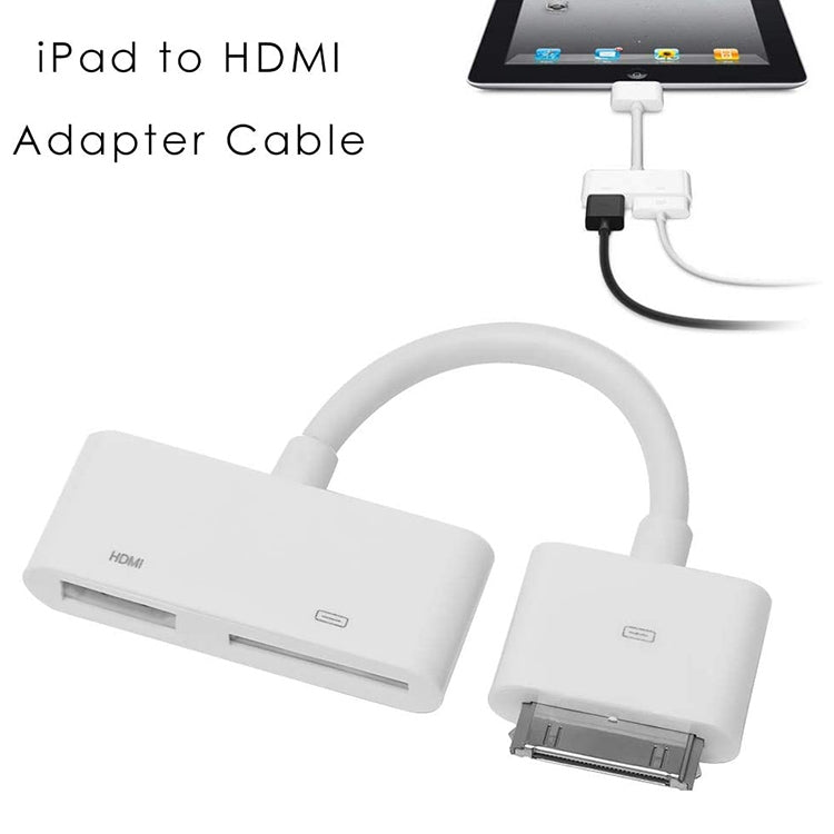 Digital AV HDMI Adapter to HDTV For New iPad (iPad 3) / iPad 2 / iPad / iPhone 4 & 4S / iPod Touch 4(White)