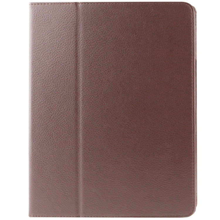 High Quality Litchi Texture Folding Leather with Sleep / Wake-up & Holder Function for iPad 2 / iPad 3 / iPad 4(Coffee)