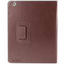 High Quality Litchi Texture Folding Leather with Sleep / Wake-up & Holder Function for iPad 2 / iPad 3 / iPad 4(Coffee)