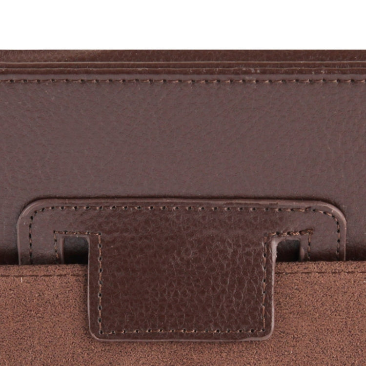 High Quality Litchi Texture Folding Leather with Sleep / Wake-up & Holder Function for iPad 2 / iPad 3 / iPad 4(Coffee)