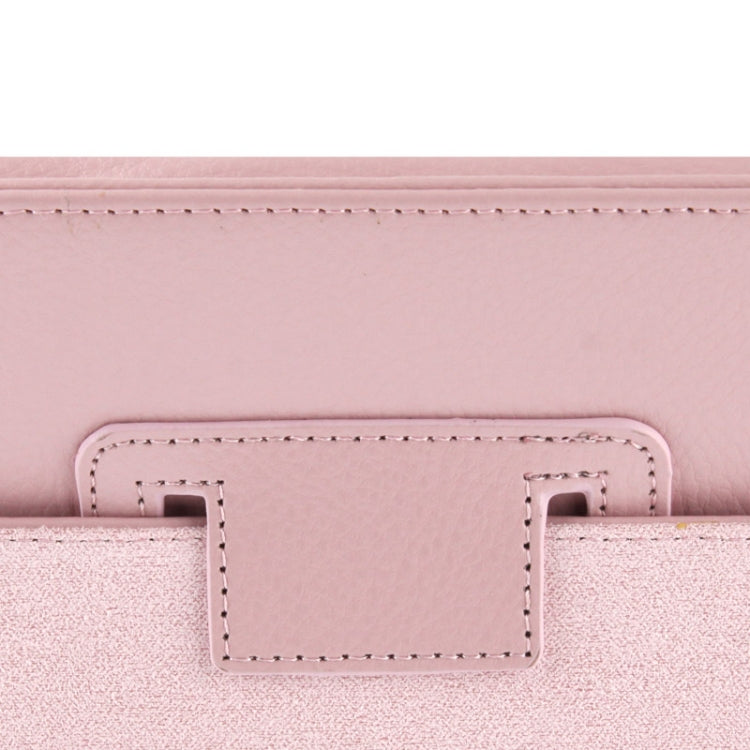 High Quality Litchi Texture Folding Leather with Sleep / Wake-up & Holder Function for iPad 2 / iPad 3 / iPad 4(Pink)