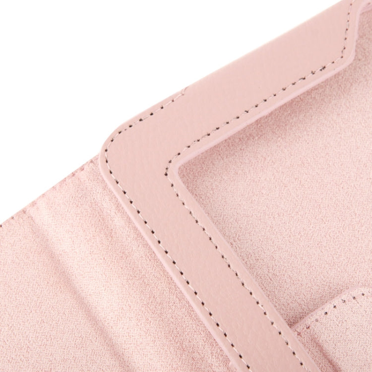 High Quality Litchi Texture Folding Leather with Sleep / Wake-up & Holder Function for iPad 2 / iPad 3 / iPad 4(Pink)