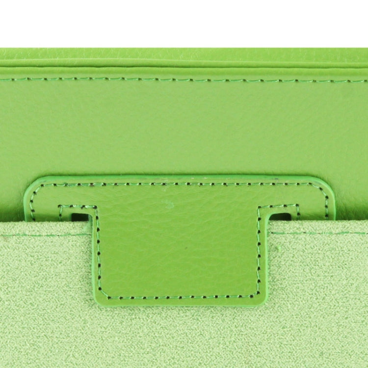 High Quality Litchi Texture Folding Leather with Sleep / Wake-up & Holder Function for iPad 2 / iPad 3 / iPad 4 (Green)
