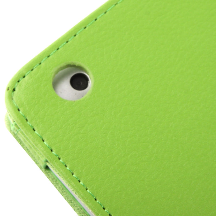 High Quality Litchi Texture Folding Leather with Sleep / Wake-up & Holder Function for iPad 2 / iPad 3 / iPad 4 (Green)