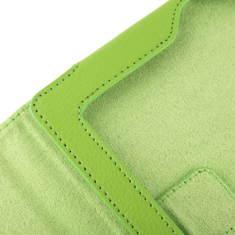 High Quality Litchi Texture Folding Leather with Sleep / Wake-up & Holder Function for iPad 2 / iPad 3 / iPad 4 (Green)