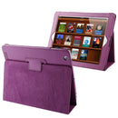 High Quality Litchi Texture Folding Leather with Sleep / Wake-up & Holder Function for iPad 2 / iPad 3 / iPad 4 (Purple)
