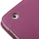 High Quality Litchi Texture Folding Leather with Sleep / Wake-up & Holder Function for iPad 2 / iPad 3 / iPad 4 (Purple)