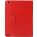 High Quality Litchi Texture Folding Leather with Sleep / Wake-up & Holder Function for iPad 2 / iPad 3 / iPad 4 (Red)