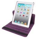 360 Degree Rotatable Leather Case with Sleep / Wake-up Function & Holder for New iPad (iPad 3)(Purple)