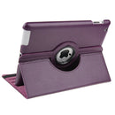 360 Degree Rotatable Leather Case with Sleep / Wake-up Function & Holder for New iPad (iPad 3)(Purple)