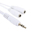 Aux Audio Cable Headphone Earphone Splitter Adapter, Compatible with Phones, Tablets, Headphones, MP3 Player, Car/Home Stereo & More(White)