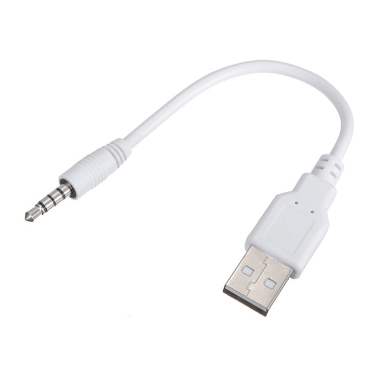 USB to 3.5mm Jack Data Sync & Charge Cable for iPod Shuffle 1st /2nd /3rd Generation, Length: 15.5cm(White)