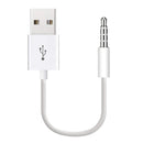 JW-SM1 USB to 3.5mm Jack Data Sync & Charge Cable for iPod shuffle 1st /2nd /3rd /4th /5th /6th Generation, Length: 10cm(White)