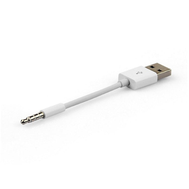 JW-SM1 USB to 3.5mm Jack Data Sync & Charge Cable for iPod shuffle 1st /2nd /3rd /4th /5th /6th Generation, Length: 10cm(White)