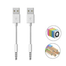 JW-SM1 USB to 3.5mm Jack Data Sync & Charge Cable for iPod shuffle 1st /2nd /3rd /4th /5th /6th Generation, Length: 10cm(White)