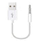 JW-SM1 USB to 3.5mm Jack Data Sync & Charge Cable for iPod shuffle 1st /2nd /3rd /4th /5th /6th Generation, Length: 10cm(White)