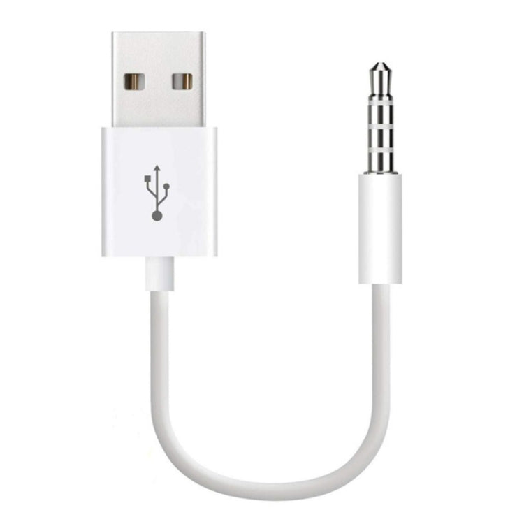 JW-SM1 USB to 3.5mm Jack Data Sync & Charge Cable for iPod shuffle 1st /2nd /3rd /4th /5th /6th Generation, Length: 10cm(White)