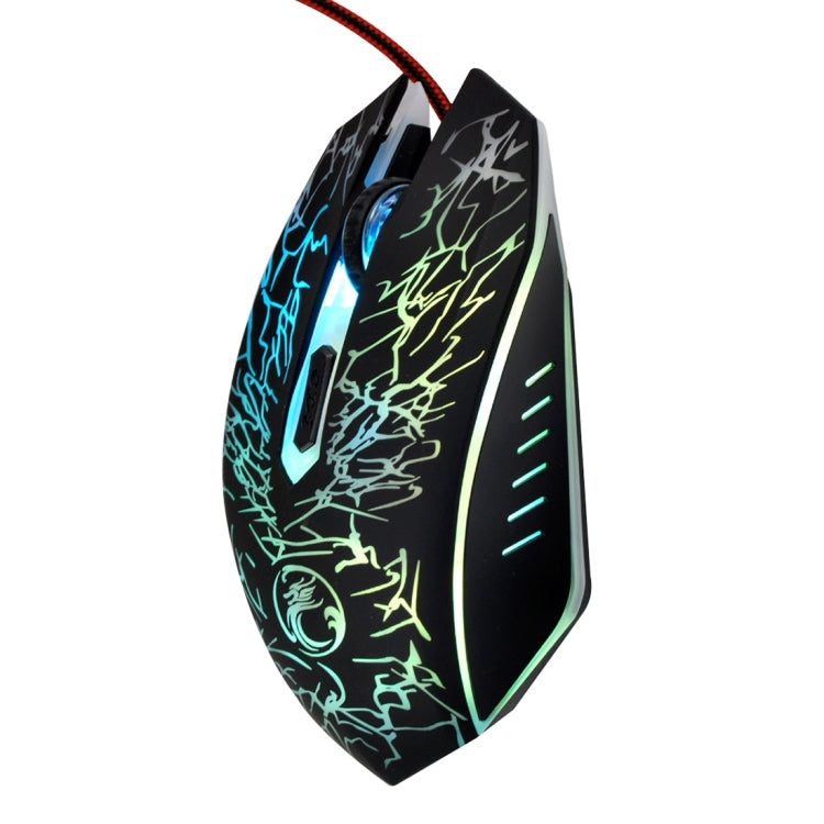 Estone X5 USB 6 Buttons 3600 DPI Wired Optical Gaming Mouse for Computer PC Laptop(Black)