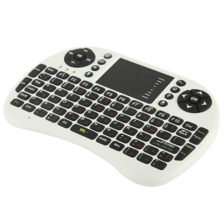 2.4GHz Mini Wireless Keyboard Mouse Combo with Touchpad & USB Receiver, English Keyboard / Russian Keyboard(White)