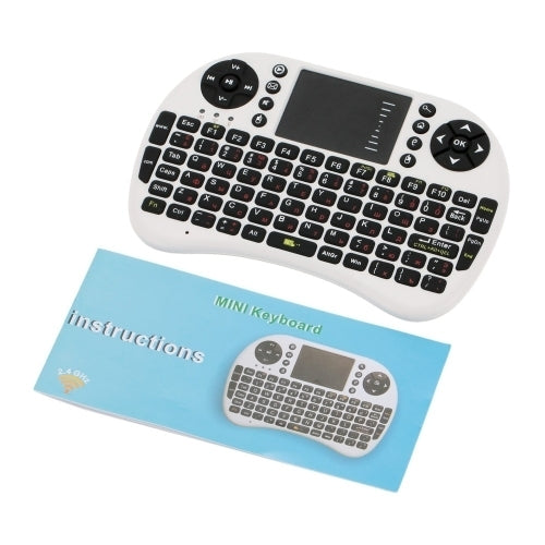 2.4GHz Mini Wireless Keyboard Mouse Combo with Touchpad & USB Receiver, English Keyboard / Russian Keyboard(White)