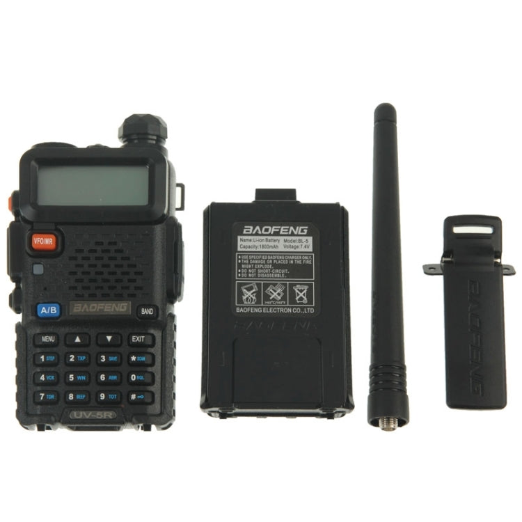 BAOFENG UV-5R Professional Dual Band Transceiver FM Two Way Radio Walkie Talkie Transmitter(Black)