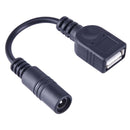 5.5 x 2.1mm DC Female to USB AF DC Male Power Connector Cable for Laptop Adapter, Length: 15cm(Black)