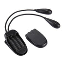 2 Arm LED Book Light, Dual Arms Clip On LED Light For Reading Camping Hiking(Black)