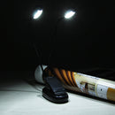 2 Arm LED Book Light, Dual Arms Clip On LED Light For Reading Camping Hiking(Black)