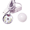 2W USB LED Light Bulb with Magnetic & Cable, USB-2W-W 5V 140-150Lumens 6 LED