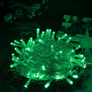 Waterproof String Light, Length: 10m, 100 LED Light with Controller, Flashing / Fading / Chasing Effect, AC 220V, EU Plug(Green Light)