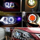 90mm 5W 180LM Angel Eyes Circles Car Headlight COB LED Lights for Vehicles, DC 12-24V(Ice Blue Light)