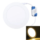 12W 17cm Round Panel Light Lamp with LED Driver, 60 LED SMD 2835, Luminous Flux: 860LM, AC 85-265V, Cutout Size: 15.3cm(Warm White)