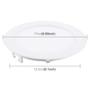 12W 17cm Round Panel Light Lamp with LED Driver, 60 LED SMD 2835, Luminous Flux: 860LM, AC 85-265V, Cutout Size: 15.3cm(White Light)